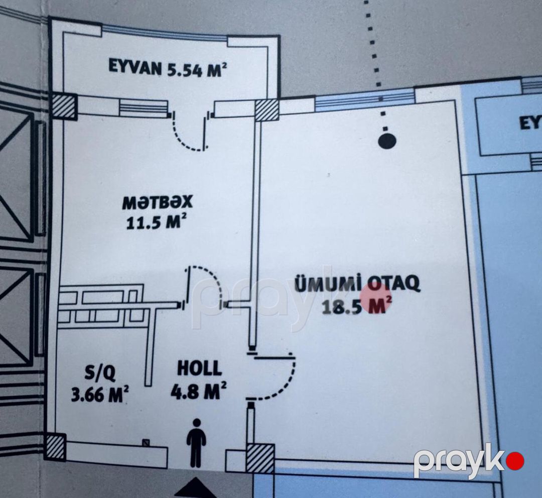 Satılır 1 otaqlı yeni tikili 44 m² — Mənzil, Bakı (2)
