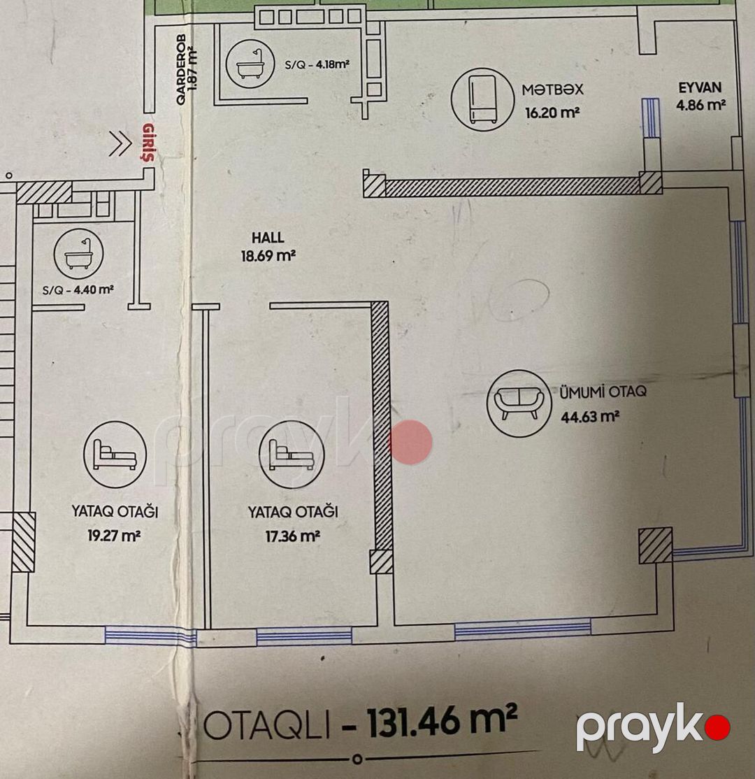 Satılır 4 otaqlı yeni tikili 131.4 m² — Mənzil, Bakı (4)