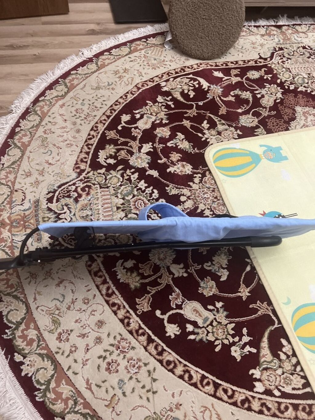 Uşaq üçün yelləncək/bauncer kreslosu - Rəng: açıq mavi, romb naxışlı — Mebel, Bakı (4)
