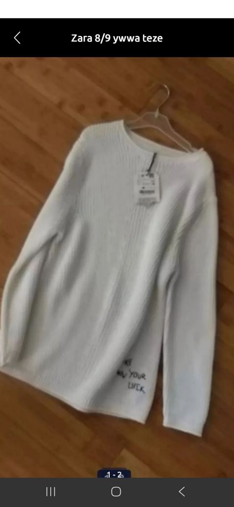 Zara uşaq sviteri - Yaş qrupu: 8-9 yaş - Rəng: ağ - Model: dairəvi — Digah