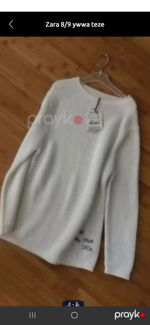 Zara uşaq sviteri - Yaş qrupu: 8-9 yaş - Rəng: ağ - Model: dairəvi