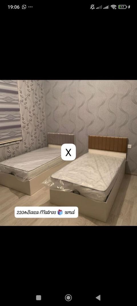 Tək nəfərlik çarpayı dəsti – baza + matras - Komplekt: yuxarı açılan — Bakı