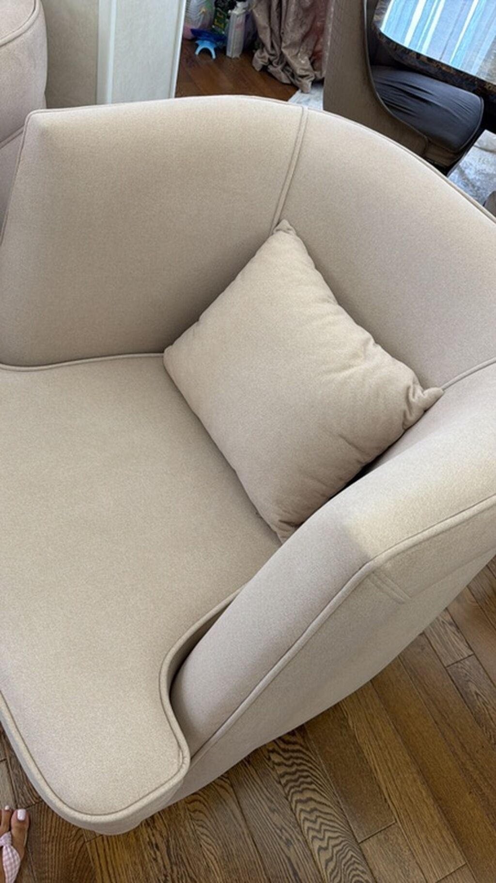 Bej rəngli yumşaq mebel dəsti - Komplekt: 3 nəfərlik divan + 2 ədəd — Mebel, Bakı (3)
