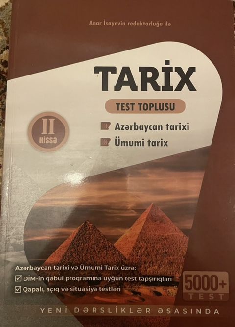 Tarix – Test Toplusu (II hissə) - Mövzular: Azərbaycan tarixi və — Bakı