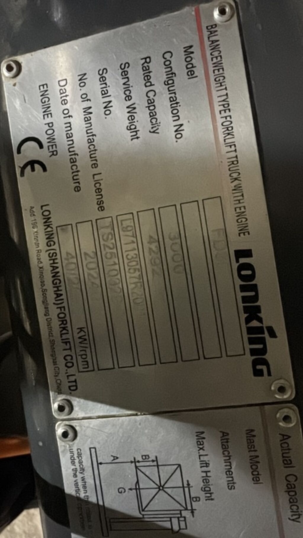 Lonkin 3.0T yükgötürən (forklift) - Daşıma qabiliyyəti: 3 ton — Avto, Sumqayıt (8)