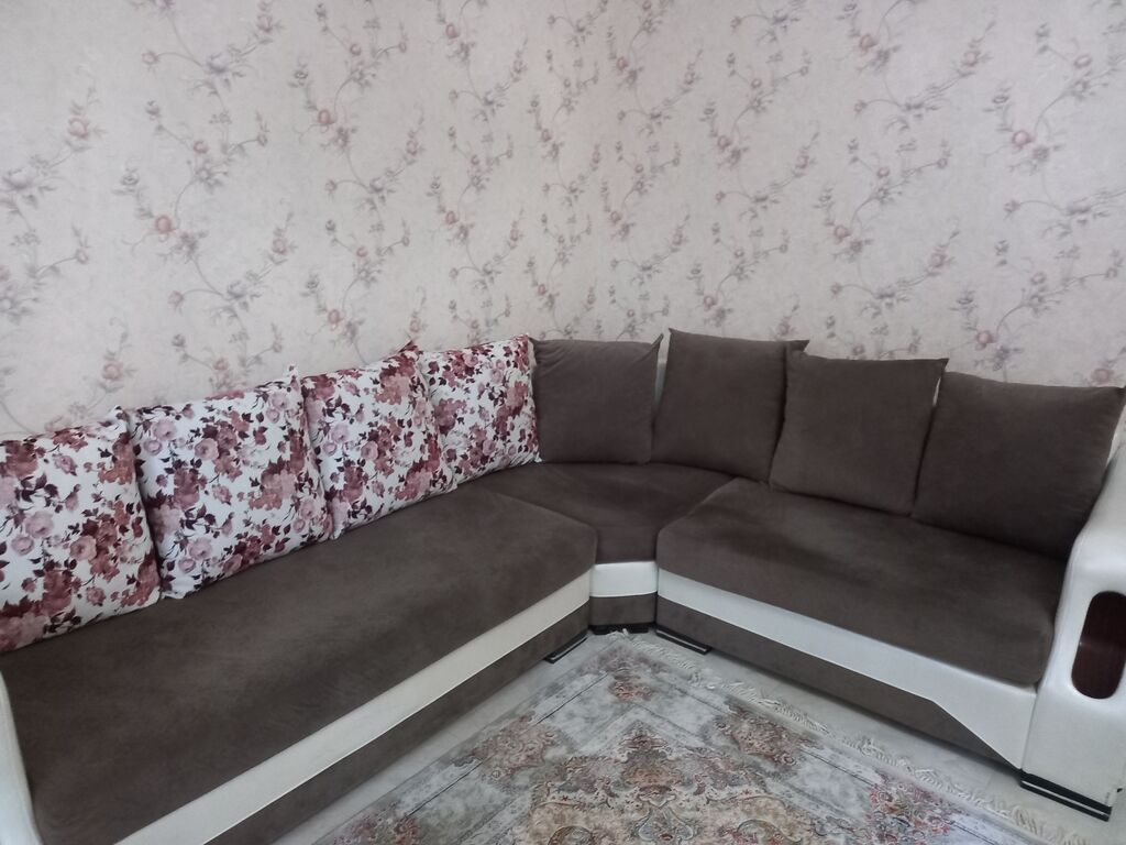 L‑şəkilli yumşaq künc divan - Rəng: qəhvəyi oturacaq və bel — Mebel, Mehdiabad (2)