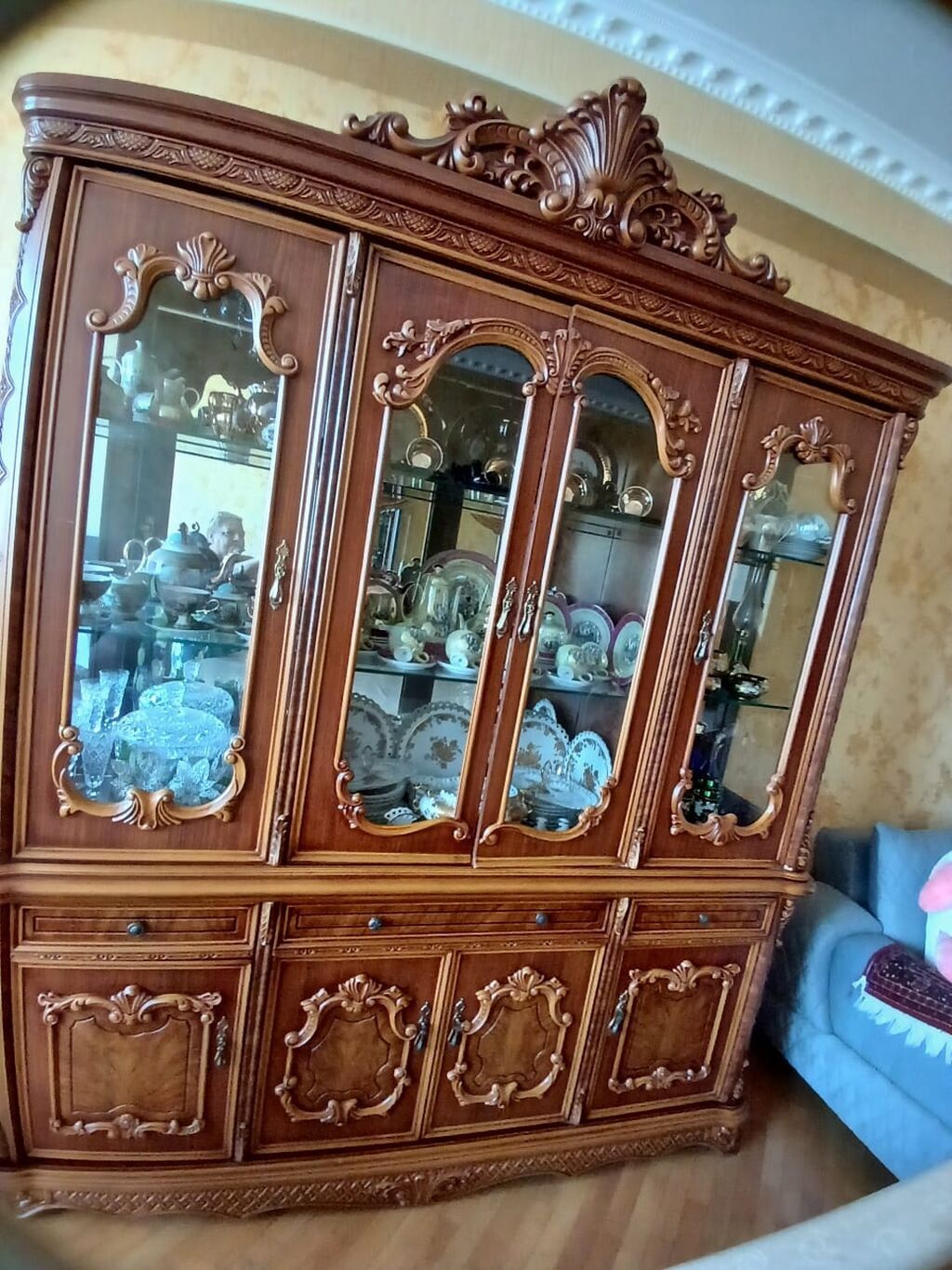 Qonaq otağı üçün, Yeni, Açılmayan, Oval masa, 6 stul — Mebel, Bakı (2)