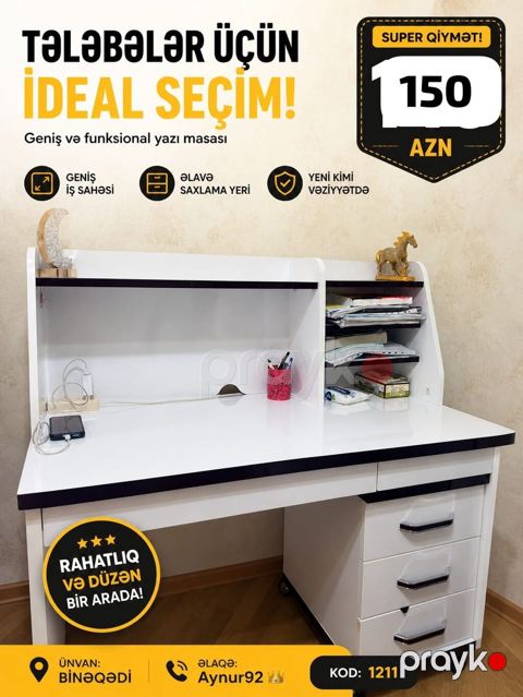 Aynur92 kod1211 Qiymet:150 Azn Yazi masasi satilir Veziyyet:yeni kimi — Mehdiabad