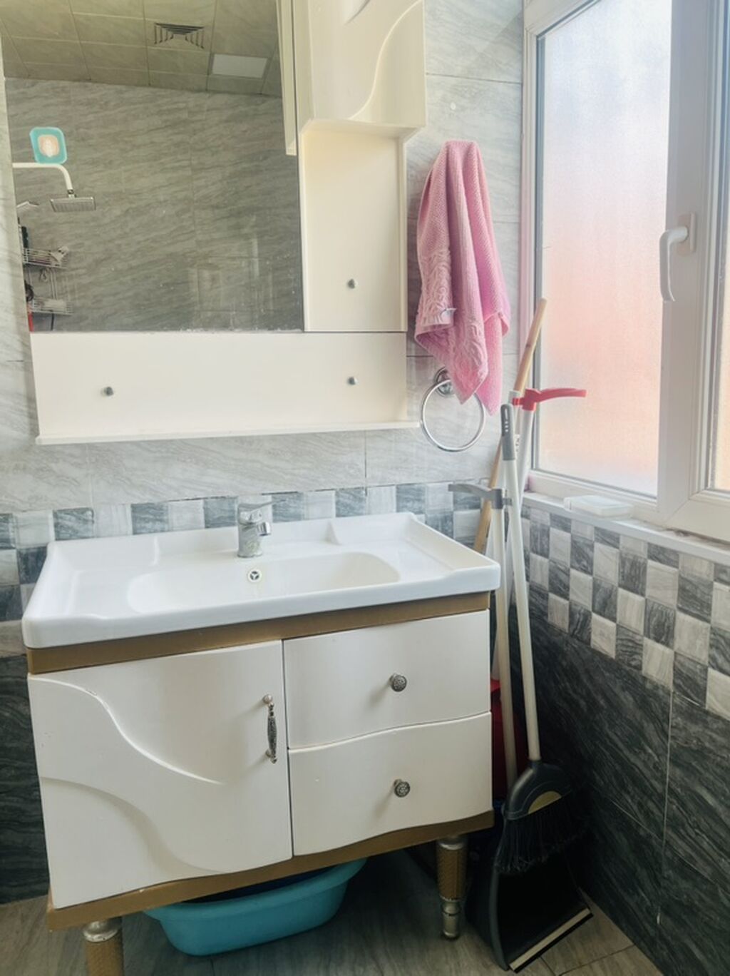 Vanna otağı üçün “tumba + lavabo + güzgülü şkaf” dəsti - İkili dəst — Vanna otağı mobilyası, Bakı (2)