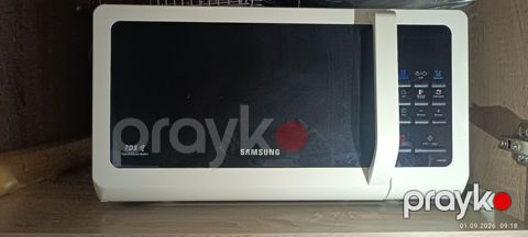 Mikrodalğalı soba Samsung, Ayrıca dayanan, Mikrodalğalar ilə, rəng - Ağ, İşlənmiş — Xırdalan