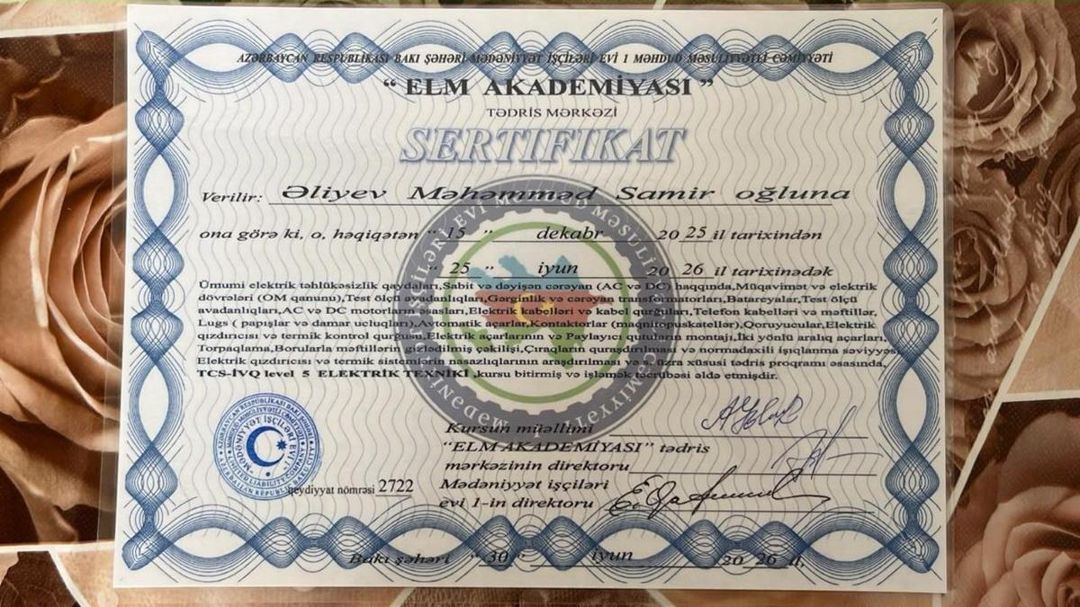 Elektrik ustası — Təmir və inşaat, Bakı (3)