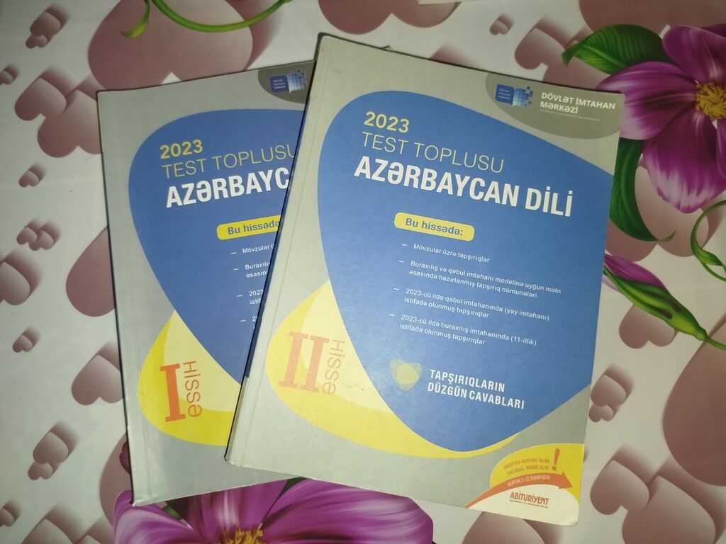 1 və 2 ci hissə Azərbaycan dili test toplusu.Təzədən seçilmir.İkisi — Kitablar və jurnallar, Xaçmaz
