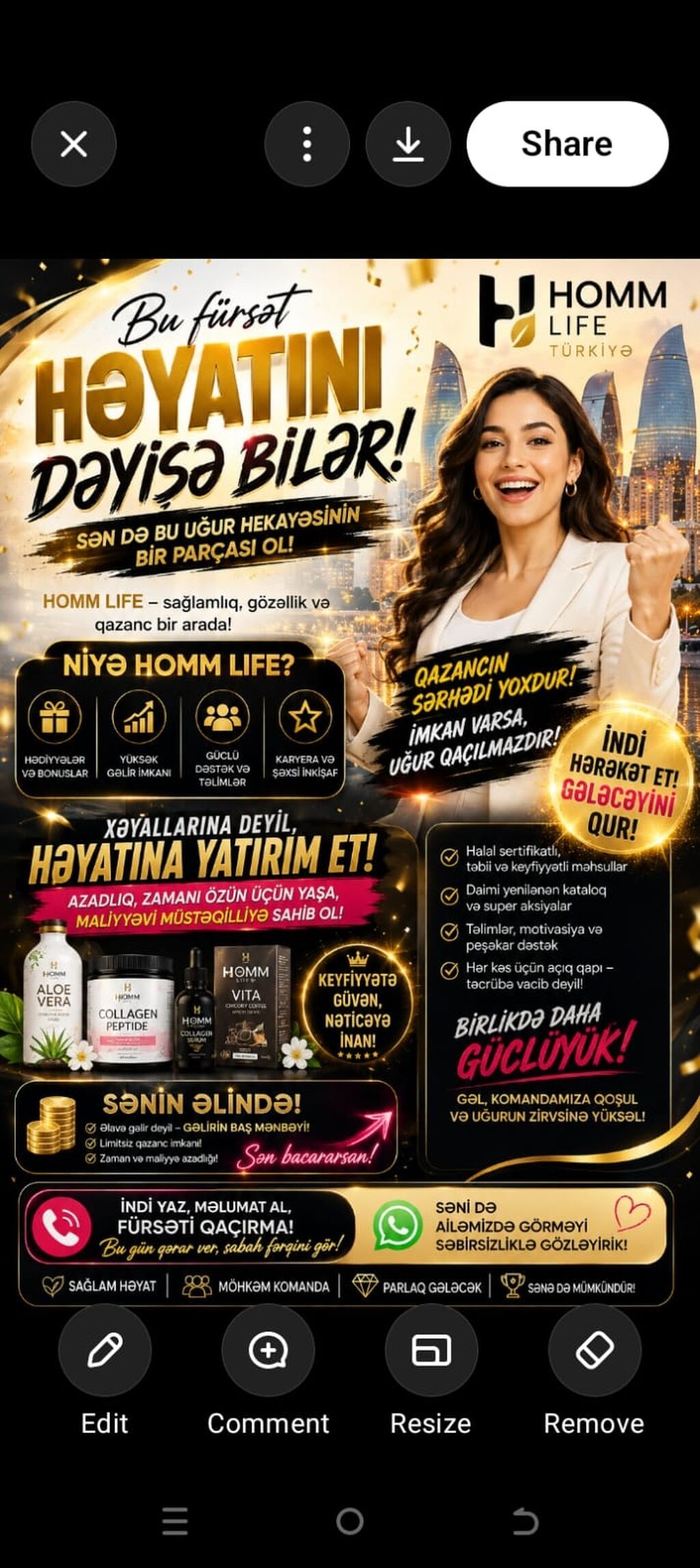 Homm Life – evdən çıxmadan onlayn biznes imkanı Xüsusiyyətlər — Hazır biznes, Qax (3)