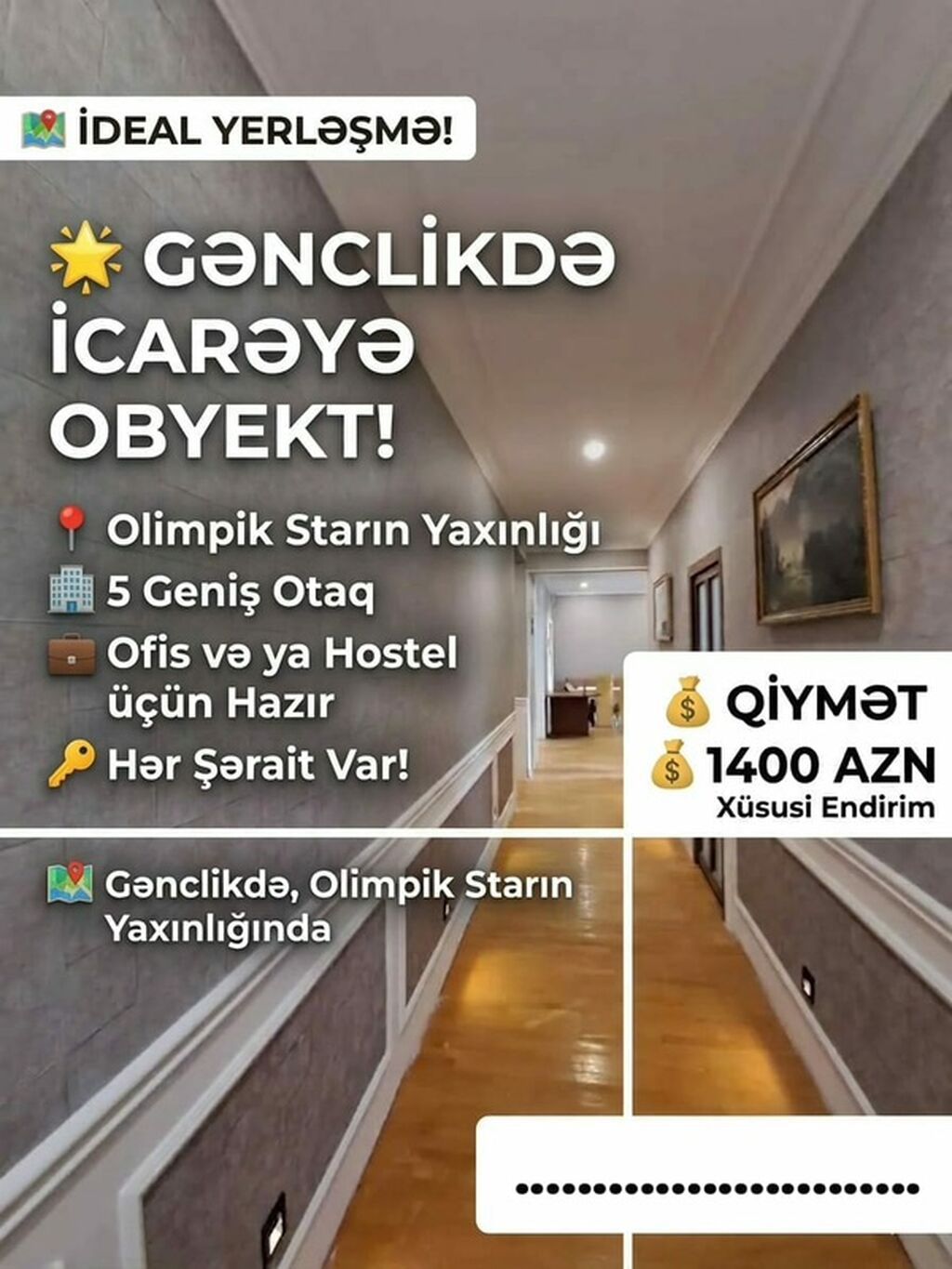 İcarəyə Obyekt Verilir Ünvan: Gənclik, Olimpiк Starın yaxınlığı — Daşınmaz əmlak, Masazır