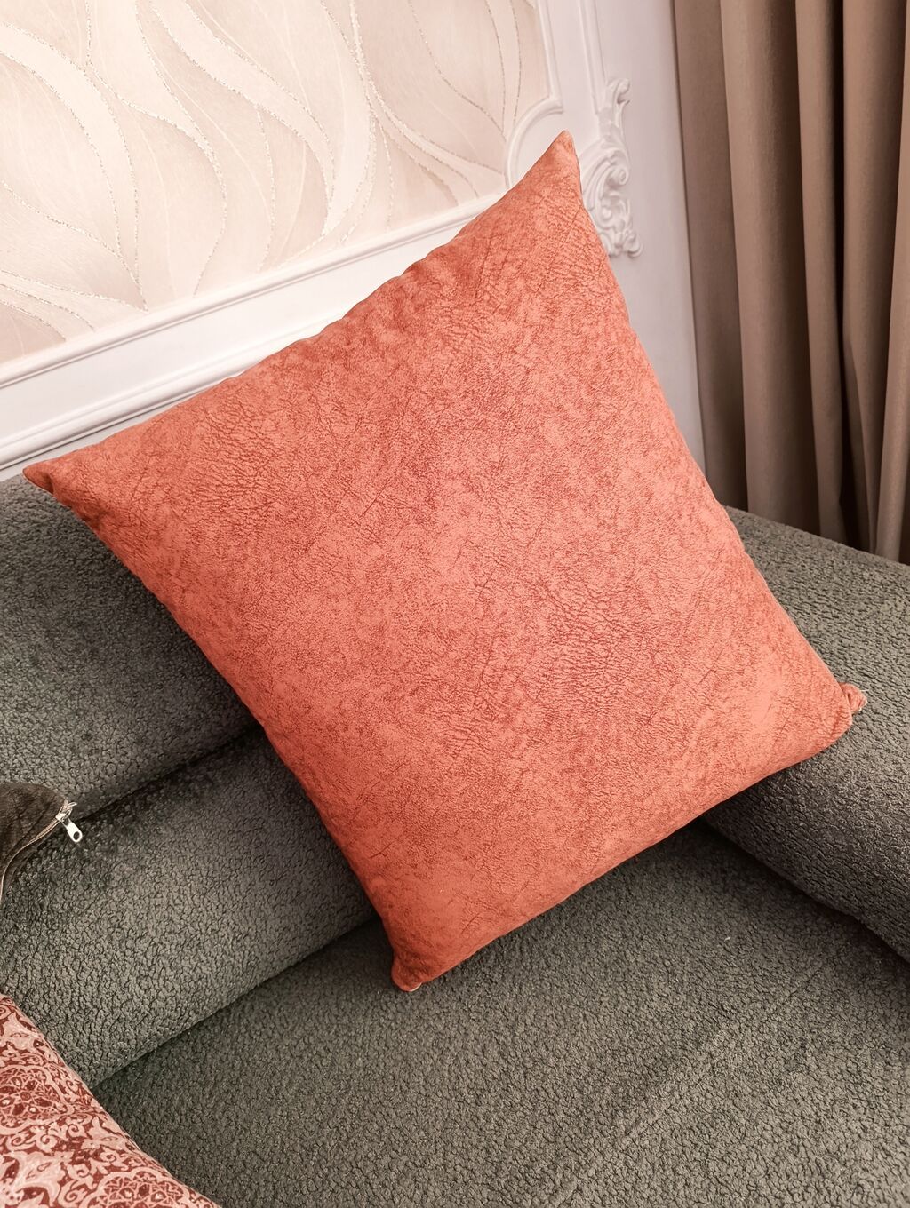 Dekorativ kvadrat yastıq üzləri və içliklə - Ölçü: təxminən 50×50 sm — Tekstil, Bakı (3)