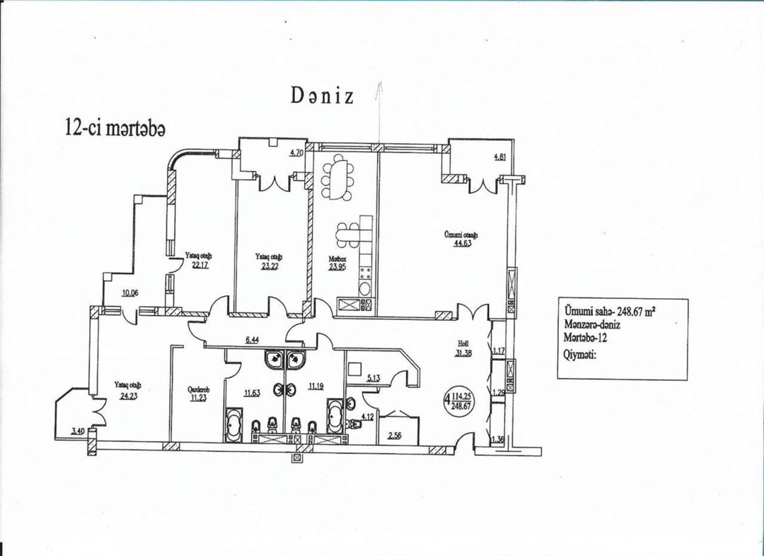 Satılır 4 otaqlı yeni tikili 250 m² — Mənzil, Bakı (5)