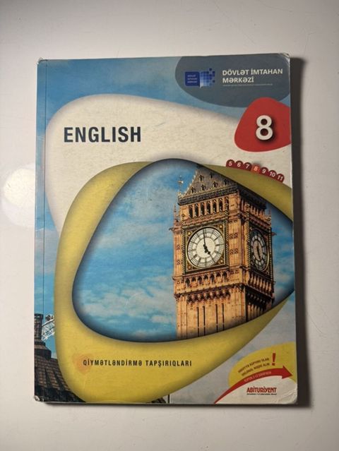 Məhsul: English – 8 (Qiymətləndirmə tapşırıqları) kitabı Təsvir — Bakı