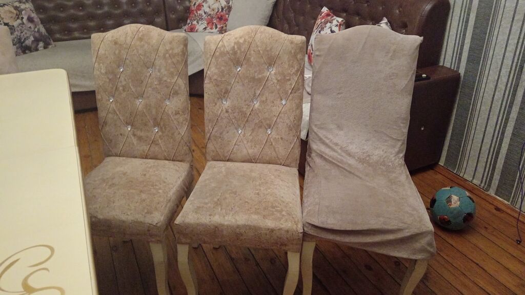 Qonaq otağı üçün, Yeni, Açılan, Dördbucaq masa, 6 stul — Mebel, Bakı (2)