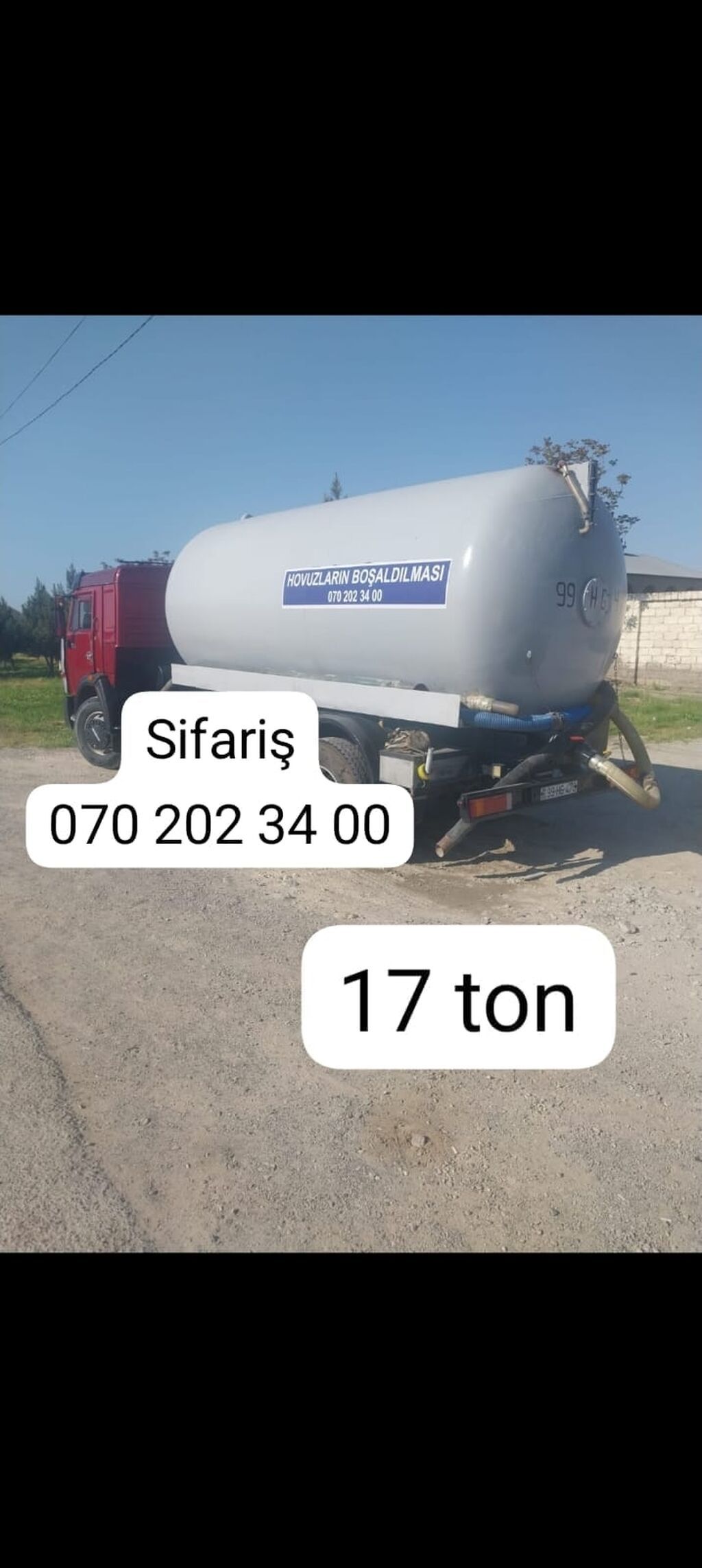 Xidmət: Hovuz və çirkab sularının vakuumla çəkilib boşaldılması - 17 — Santexnika və kommunikasiyalar, Digah