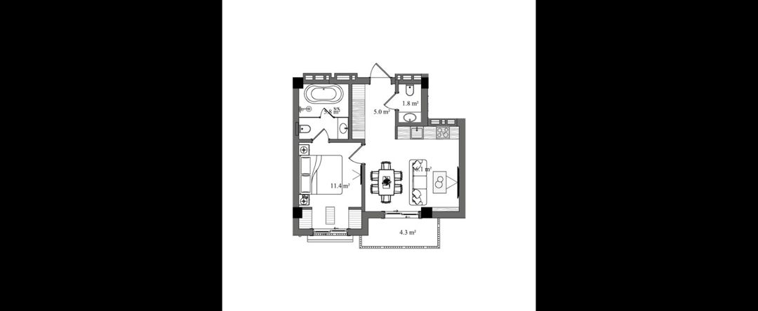 Satılır 2 otaqlı yeni tikili 53.9 m² — Mənzil, Qusar (7)