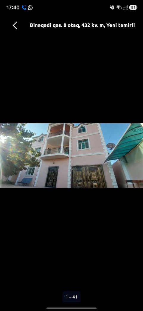 Binəqədi qəsəbəsində 3 mərtəbəli geniş həyət evi. Rayon: Binəqəsi qes — Mehdiabad