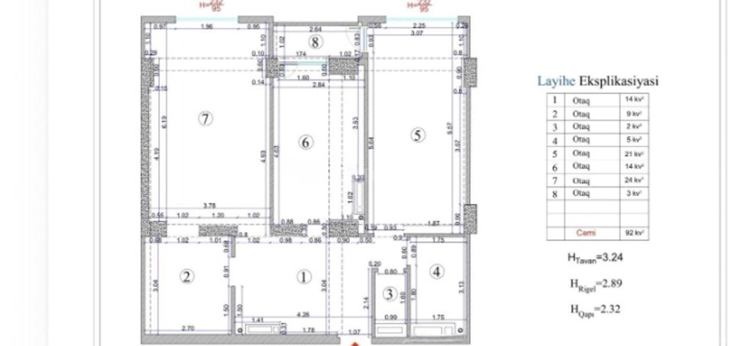 Satılır 2 otaqlı yeni tikili 94 m² — Mənzil, Bakı (8)