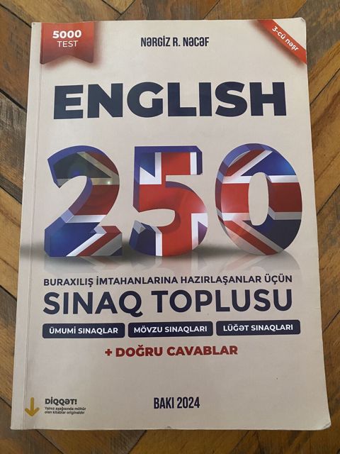 İngilis dili Testlər 11-ci sinif, DİM, 1-ci hissə, 2024 il — Bakı