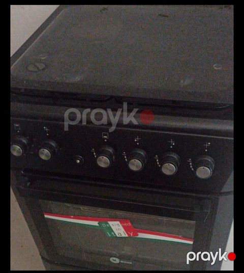 Qaz plitəsi və elektrik sobası kombinə edilmiş ocaq - Rəng: qara