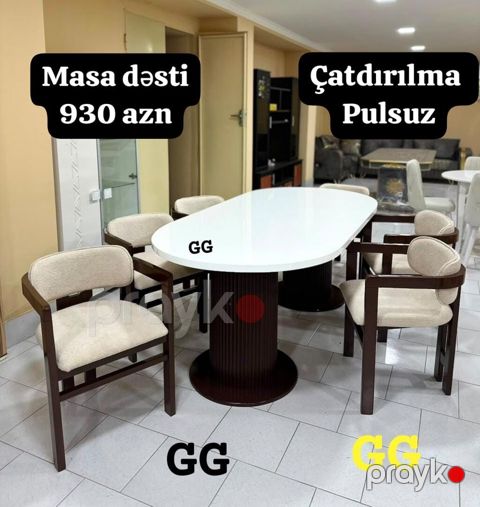 Masa dəsti – 930 AZN Çatdırılma: Pulsuz Tərkibi: - 1 ədəd oval — Bakı