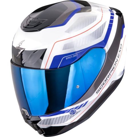 Motosiklet dəbilqəsi EXO 391 LEO White-Blue — Bakı