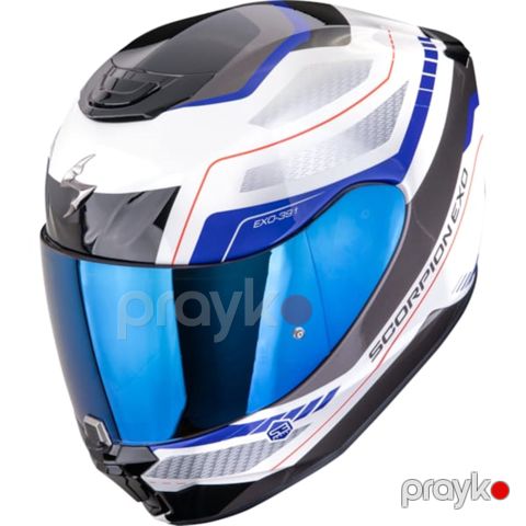 Motosiklet dəbilqəsi EXO 391 LEO White-Blue