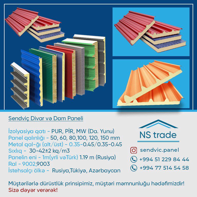 Sendviç panelləri "H100 divar" — Təmir və inşaat, Bakı (6)