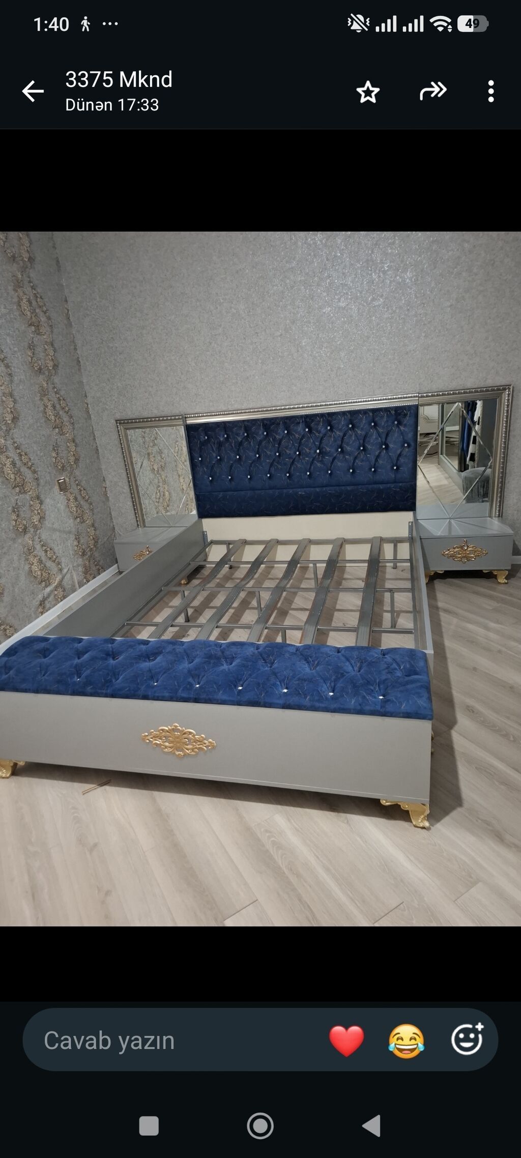 Yataq dəsti. 660 AZN. ideal vəziyyətdədi matras baza yoxdu sandlqca — Mebel, Bakı (2)