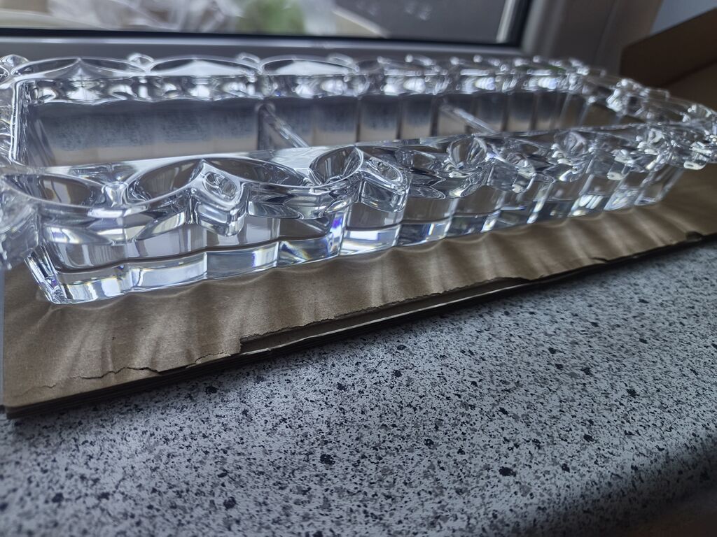 Crystal Bohemia üç bölməli kristal qəlyanaltı qabı Təzədir — Fərdi qablar, Bakı (3)