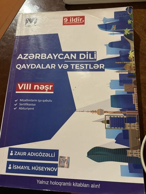Azərbaycan dili – Qaydalar və Testlər (Vııı nəşr) kitabı — Bakı