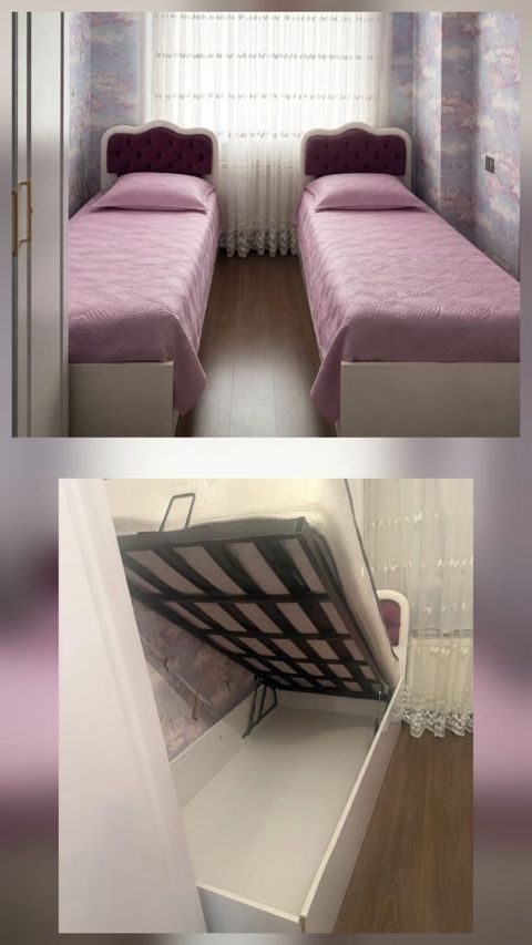 satilir. 90x200 sm 2 çarpayı + 2 ortopedik matras. Qiymet cutu — Bakı