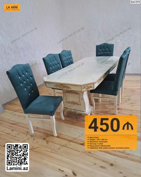 Məhsul: Masa dəsti (Kod: 3370) - Dəst tərkibi: 1 ədəd yemək masasə və — Bakı