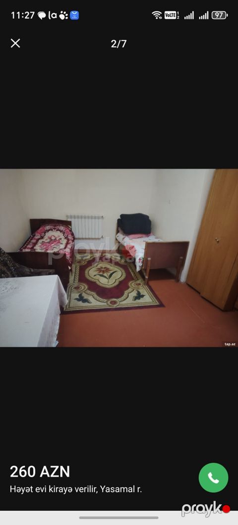 Yasamal r-nunda həyət evi kirayə verilir – 260 AZN. Kommunal ödənişlər