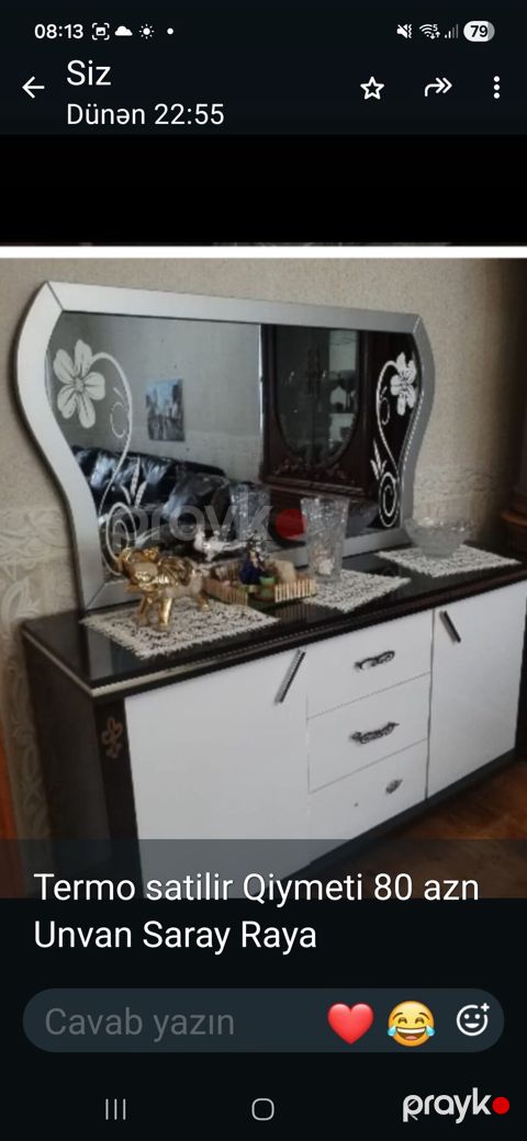 Termo konsol güzgü ilə - Material: laminat/termo üzlü mebel səthi