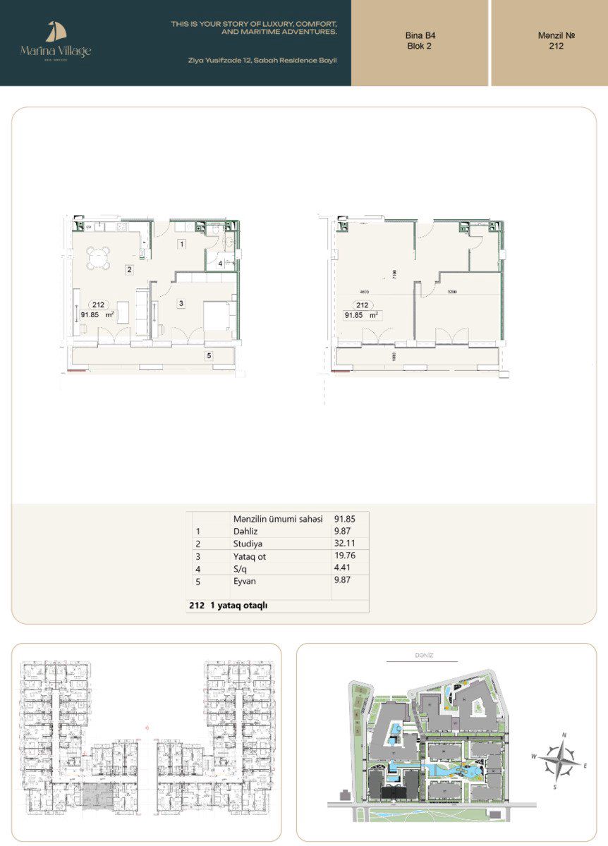 Satılır 2 otaqlı yeni tikili 91.9 m² — Mənzil, Bakı (9)