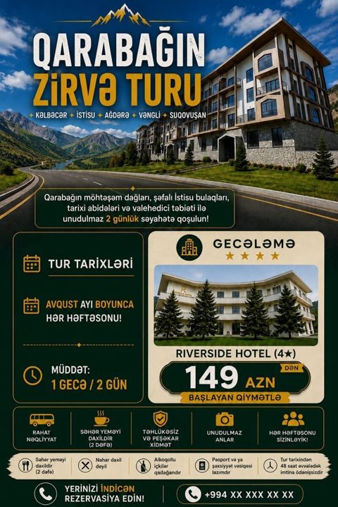 Kəlbəcər Ağdərə turu