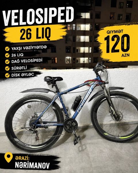 Aynur92 kod4141 Qiymət: 120 AZN 26-LIQ Velosiped Satılır Yaxşı — Bakı