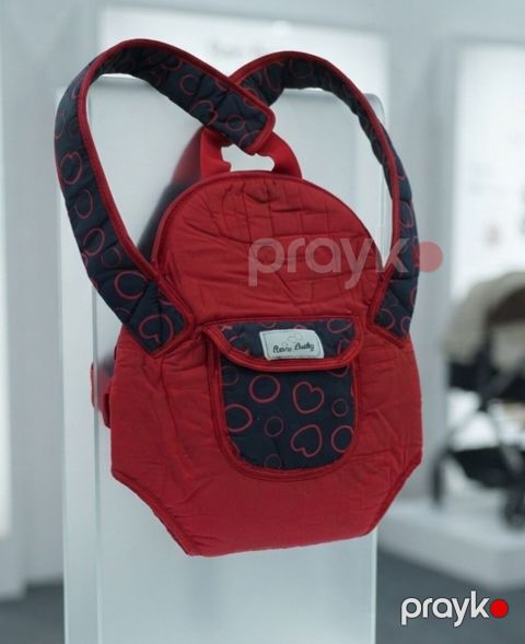 Uşaq daşıyıcısı – önlüklü “Retro Baby” model. - Rəng: qırmızı, tünd — Xaçmaz