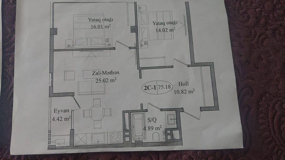 Satılır 3 otaqlı yeni tikili 75 m² — Mənzil, Bakı (3)