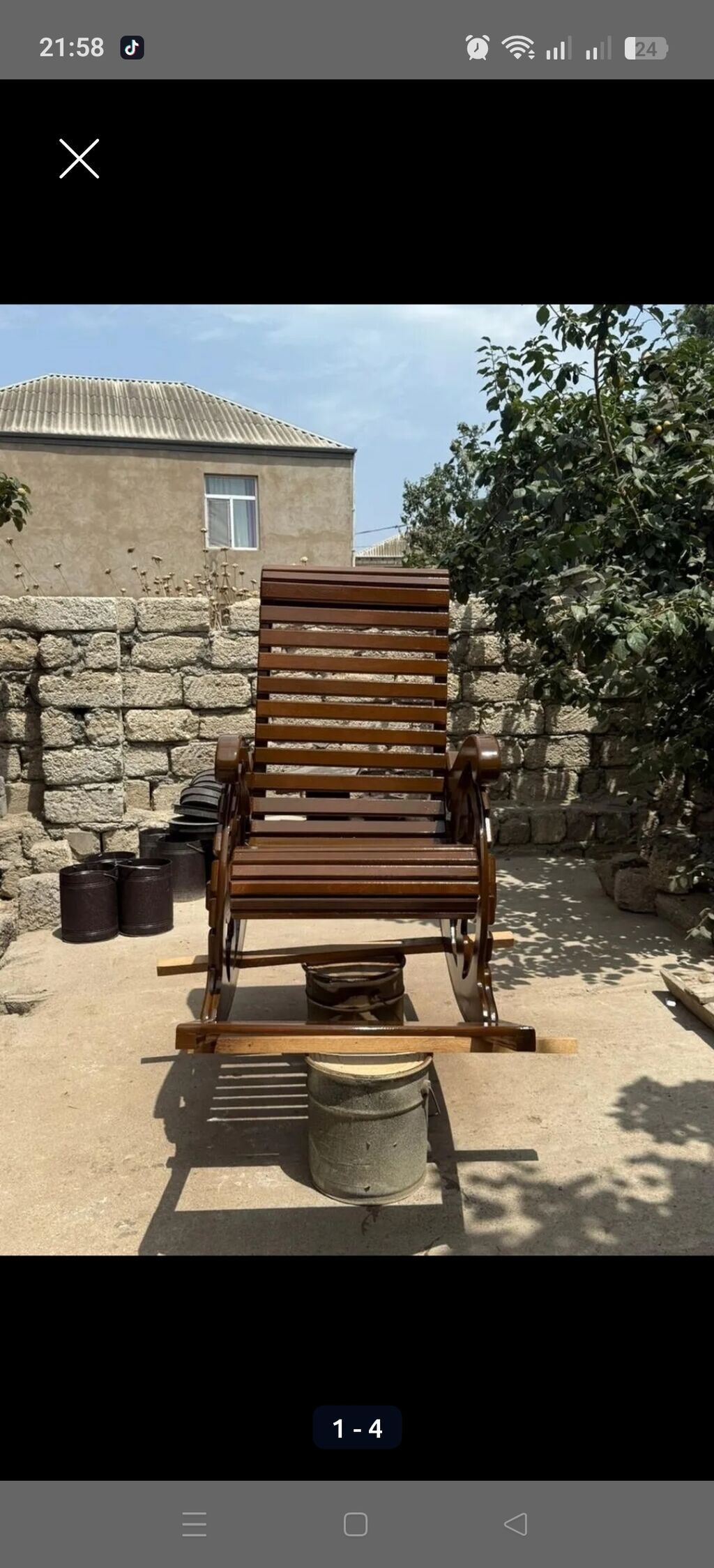 Taxta yelləncək kreslo - Material: keyfiyyətli ağac, lak və cila ilə — Mebel, Digah (2)