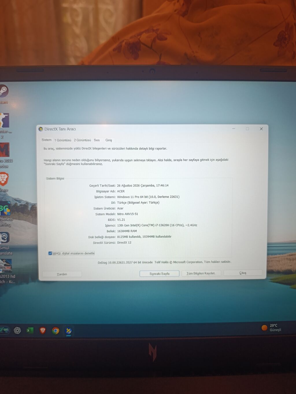 Acer Nitro V 15 oyun/iş notbuku + aksesuarlar.oyun oynamaq üçün — Acer, Masazır (9)