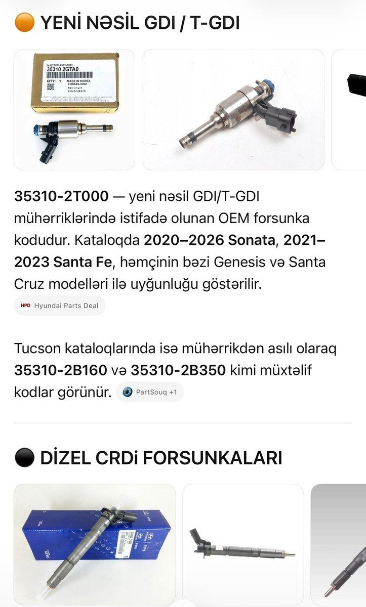 Kia, Hyundai yanacaq forsunkası gd dızel benzın — Ehtiyat hissələri və aksesuarlar, Bakı (2)