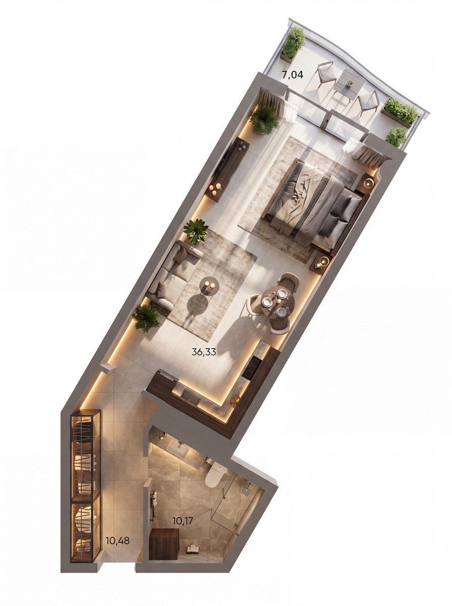 Satılır 1 otaqlı yeni tikili 64 m² — Mənzil, Bakı (2)