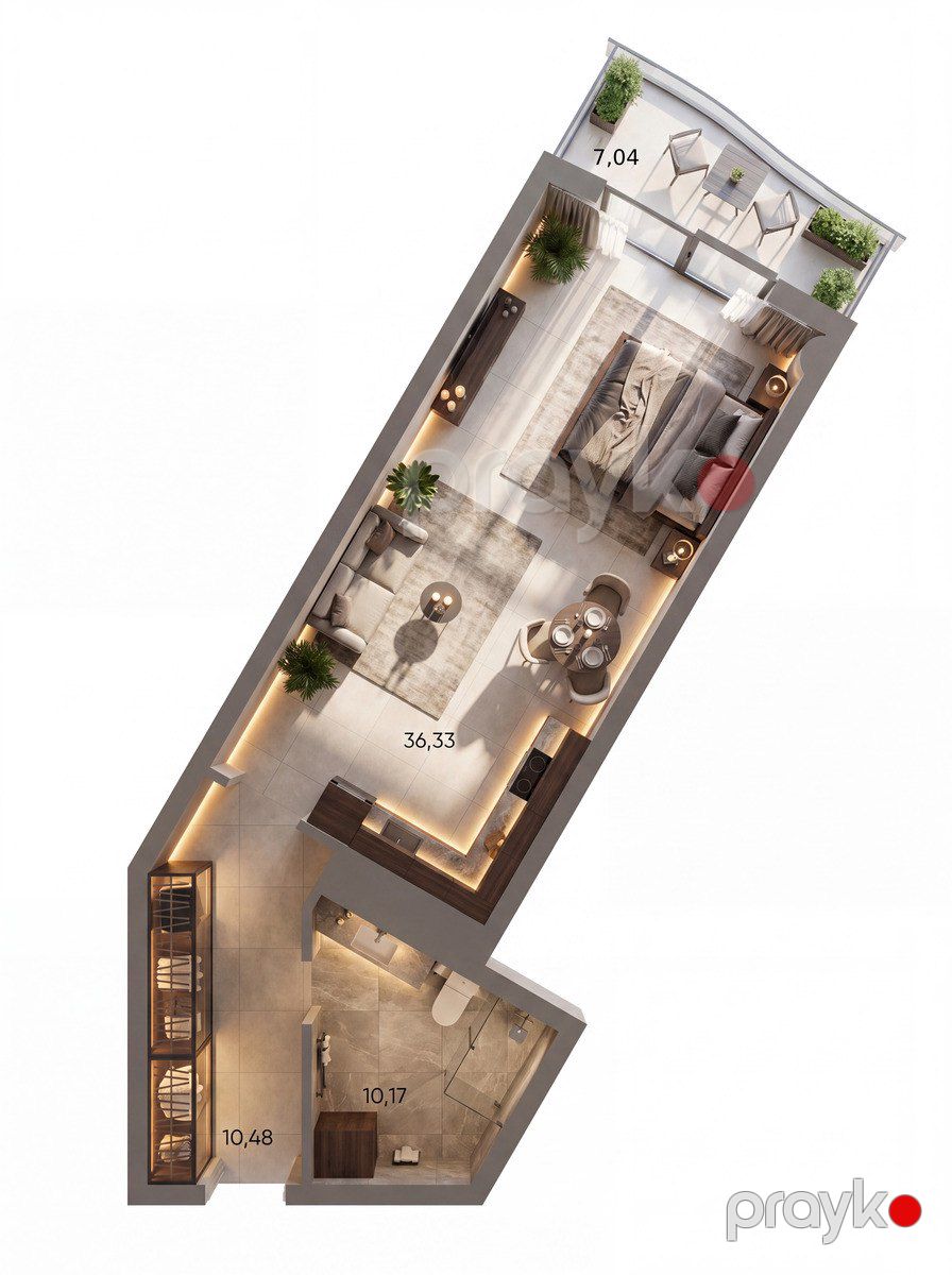 Satılır 1 otaqlı yeni tikili 64 m² — Mənzil, Bakı (3)