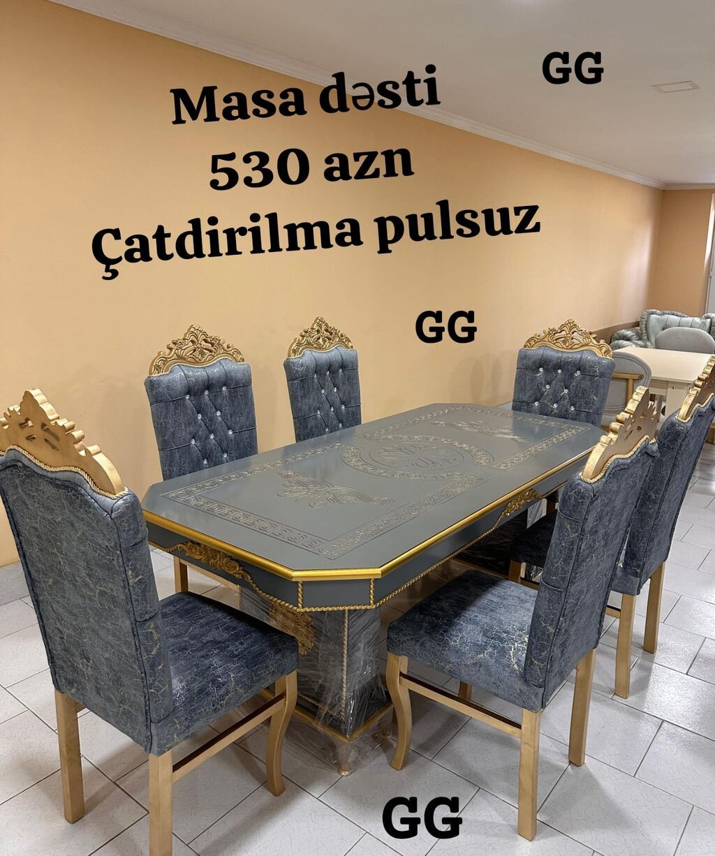 Masa dəsti – 6 nəfərlik variantlar Seçimlər: - 6 stullu klassik — Masalar və stullar, Bakı (7)